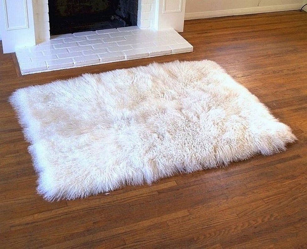 white fur rug | white fur rugs | tibetan lambswool HBBYVIU