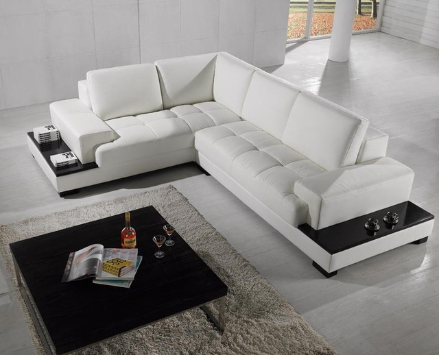 white sectional sofa modern sectional sofa in white bonded leather modern-living-room DURQWLE