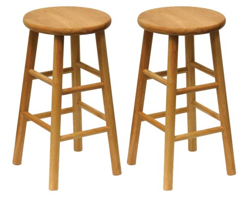 wood bar stools amazon.com: winsome wood wood 24-inch counter stools, set of 2, natural  finish: FXQQBRY