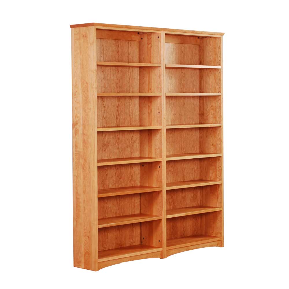 wood bookcases double bookcase in solid cherry JZQSKRB