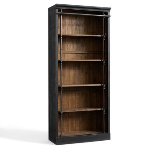 wood bookcases pottery barn gavin reclaimed wood bookcase QPKCROW