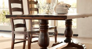 wood dining table bowry reclaimed wood fixed dining table | pottery barn LZKXOSV