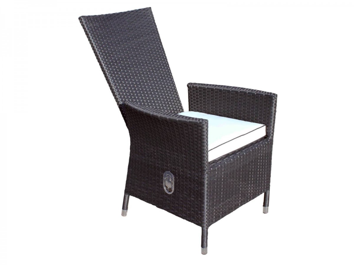 Reclining Garden Chairs cambridge 8 reclining rattan garden chairs and rectangular table set in  black BZWQFWQ
