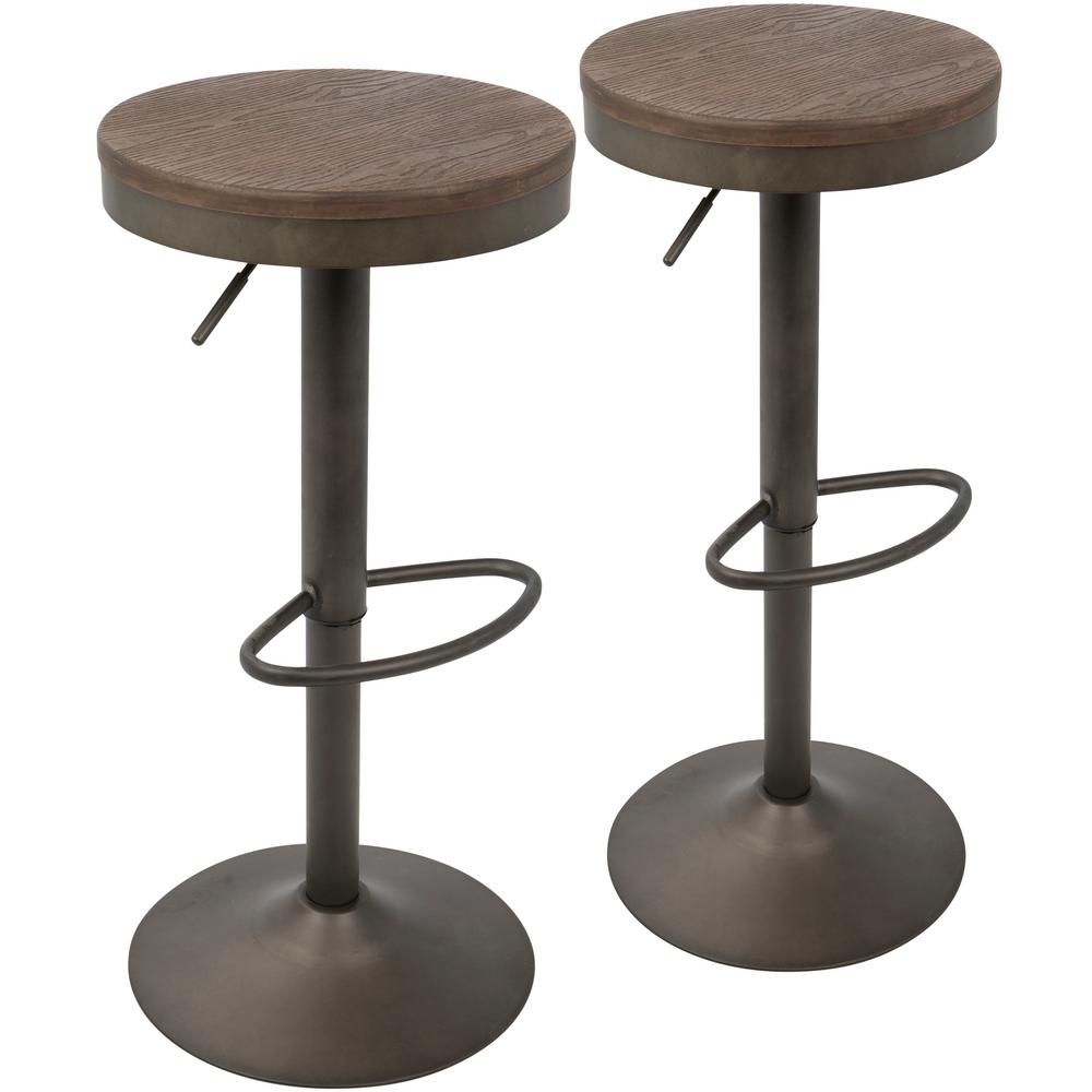 adjustable bar stools lumisource dakota antique and brown adjustable barstool (set of 2) BCEXSFM