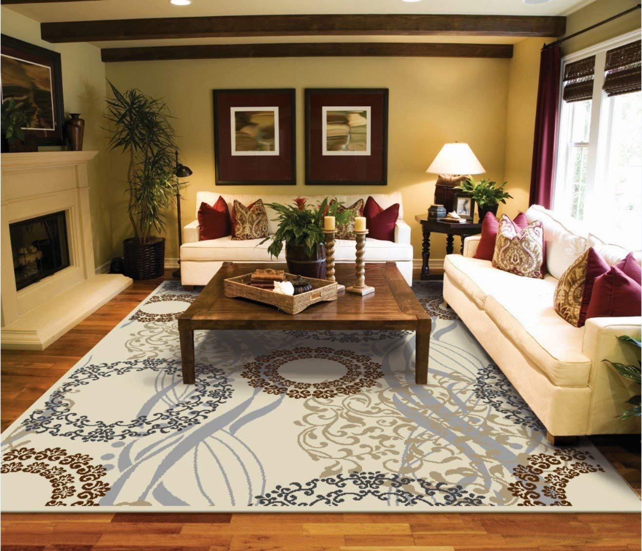 amazon.com : modern rugs for living room cream rug 5 by 8 rug OJGPTRI