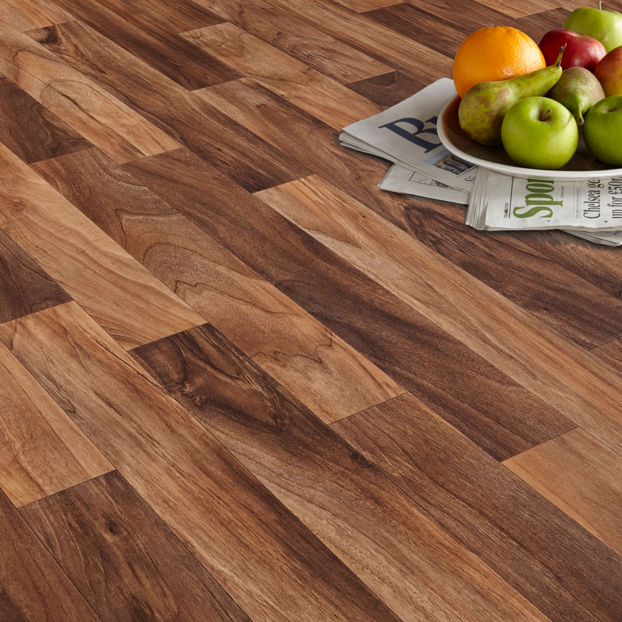 arezzo walnut effect matt vinyl flooring 6 m² | departments | diy at KXACFKD