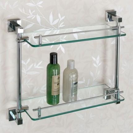 Bathroom Glass Shelves albury tempered glass shelf - two shelves TUCNAWV