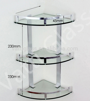 Bathroom Glass Shelves bathroom glass corner shelf/kitchen glass shelf / three layers glass shelves NDGILZH