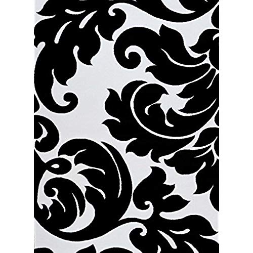 black and white rugs 3459 black white damask 7u002710 x 10u00276 modern abstract area rug carpet LZFIDRB