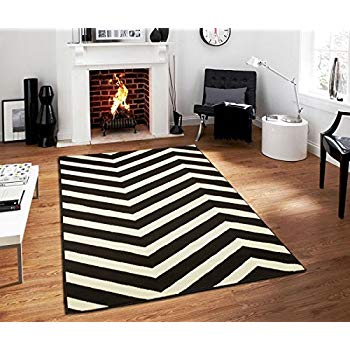black and white rugs black contemporary chevron design 5x7 black zig zag rugs 5 by 7 area PPQUNIL
