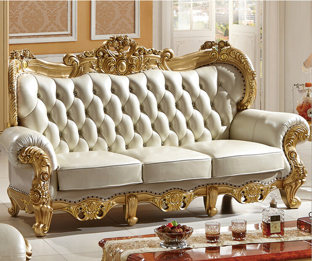 carved solid wood and italian leather sofa sets 9808 ICLPXYE
