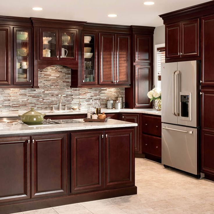 cupboards for kitchens shop shenandoah bluemont 13-in x 14.5-in bordeaux cherry square cabinet  sample at UJBHAYD
