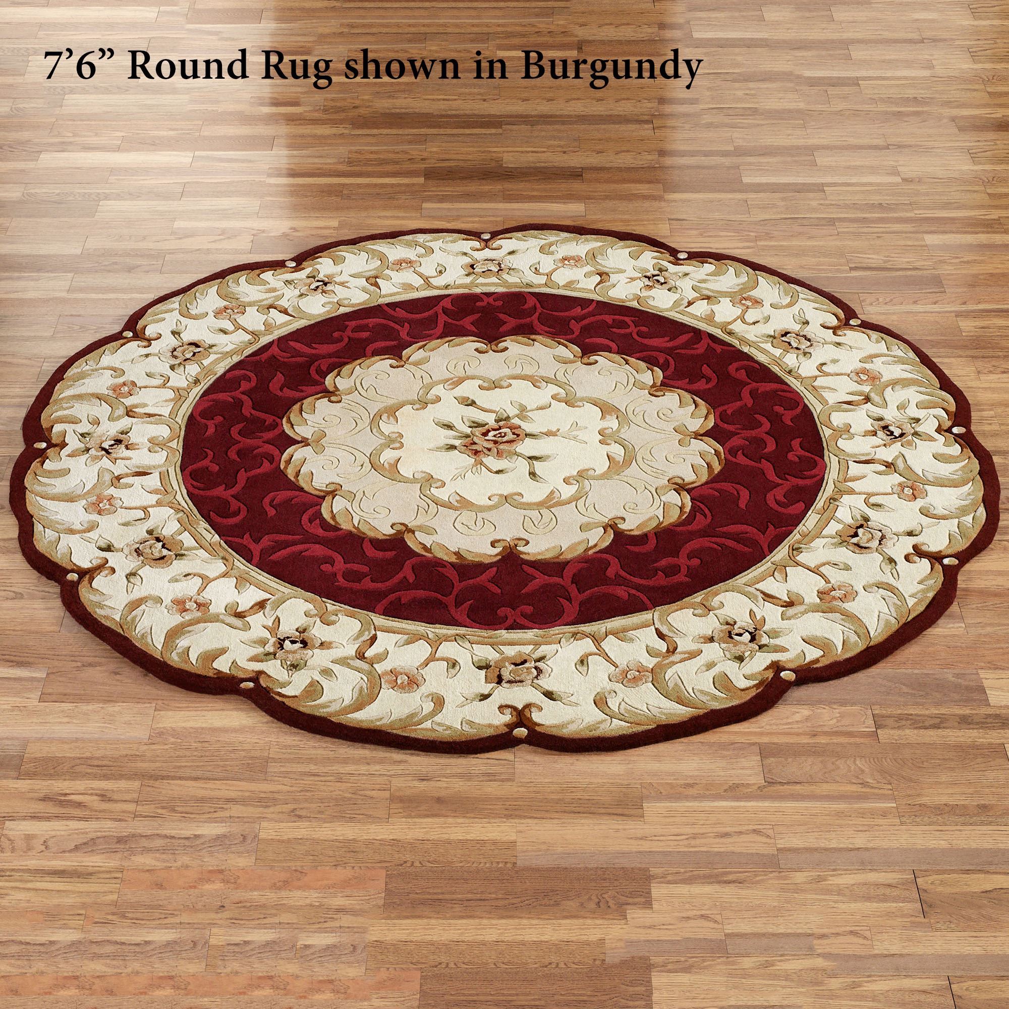 evaline wool aubusson round area rugs SVGQUFA
