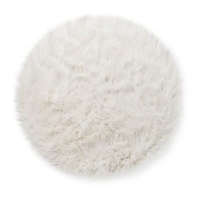 Fur rug faux fur rug (3u0027 round) white - pillowfort™ ERTNZKH