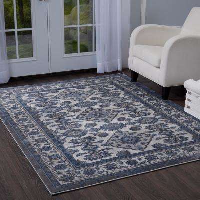 Grey rugs bazaar elegance gray/blue 8 ft. x 10 ft. indoor area rug VBYGXCJ