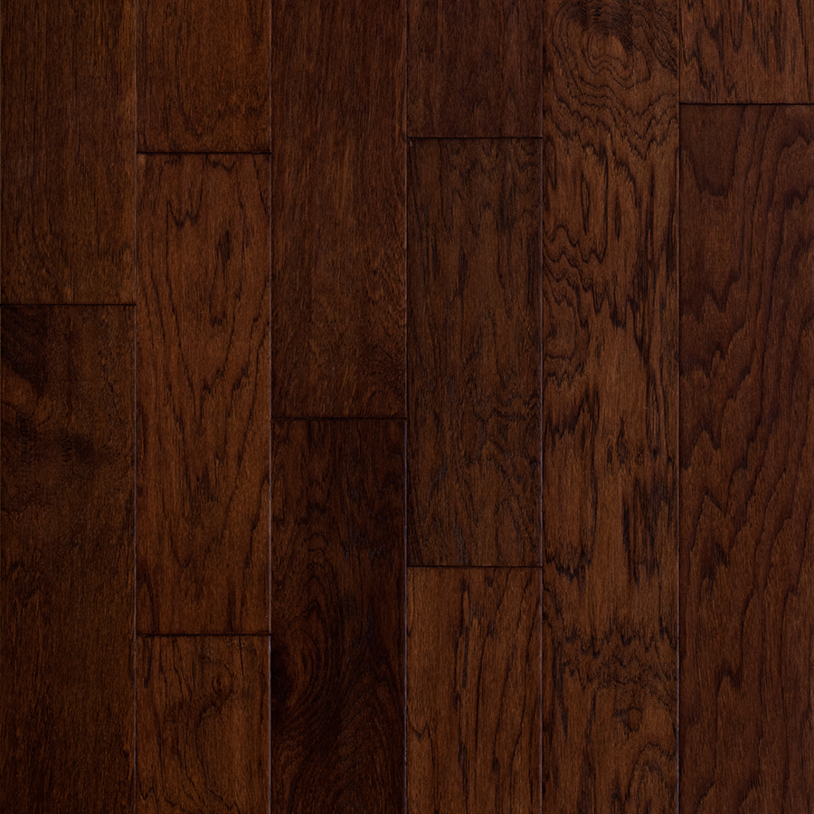 hardwood floor style selections 5-in barrel hickory engineered hardwood flooring (32.29-sq  ft) KZTHRPA