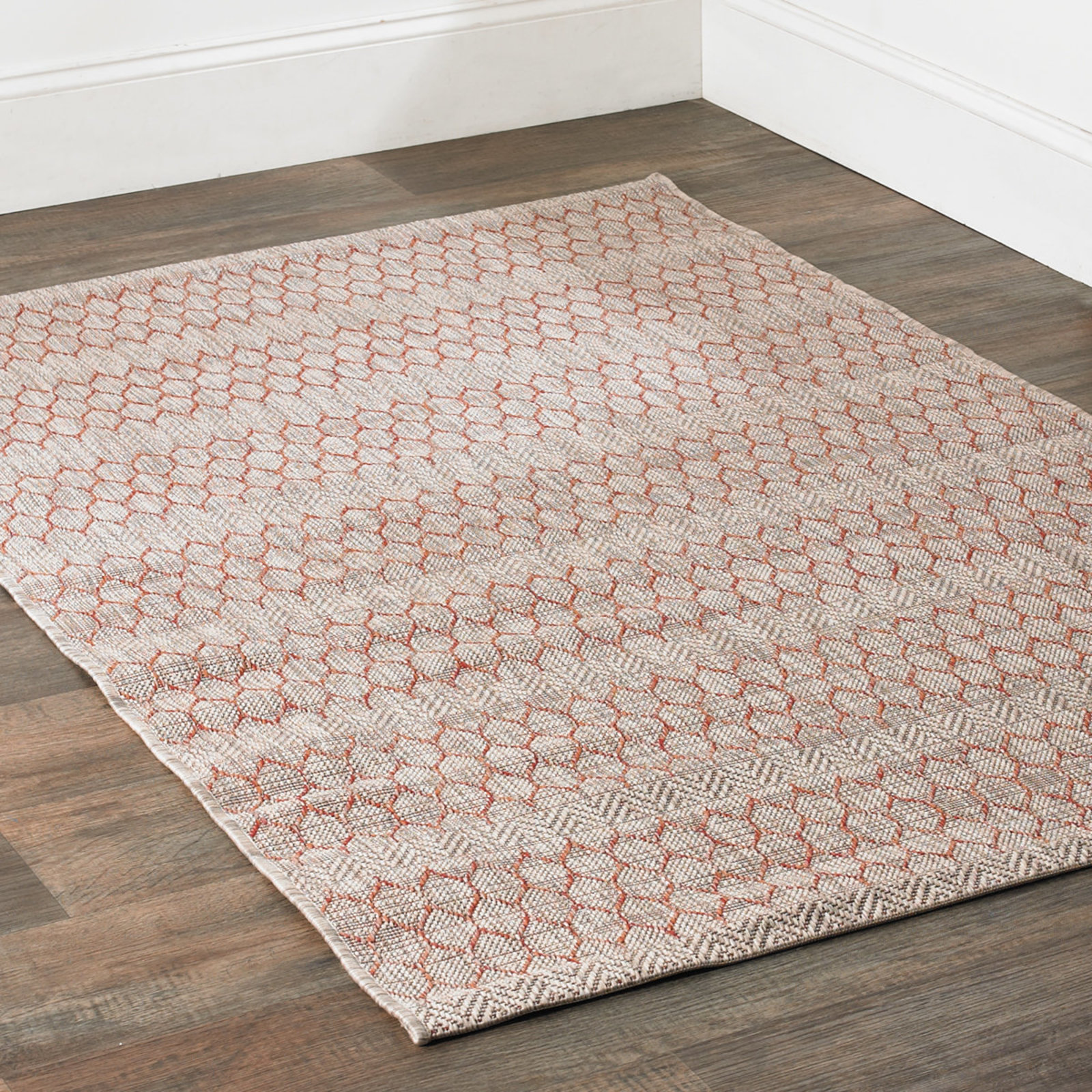 Indoor outdoor rugs honeycomb indoor-outdoor rug beige_rust JPGEZFT