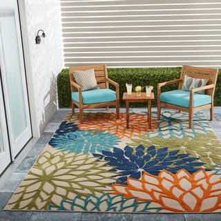 Indoor outdoor rugs nourison aloha floral multicolor indoor/outdoor rug - 7u002710 NUBYRKX