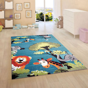 kids rugs image is loading kids-rug-blue-jungle-nursery-rugs-unisex-children- ARDJOJR