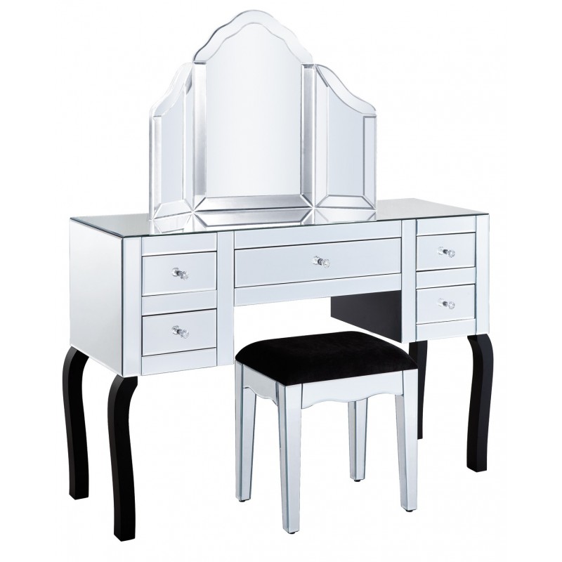 Mirrored Dressing Table clear mirrored dressing table set ... BWDTWVT