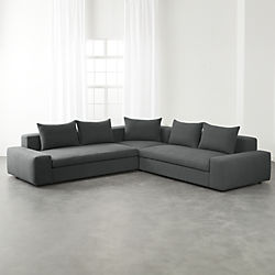 Modern Sectional Sofas arlo 3-piece iron grey wide arm sectional sofa LXWZIPY