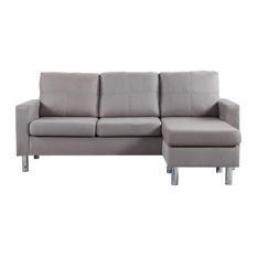 Modern Sectional Sofas divano roma furniture - modern reversible small microfiber sectional - sectional  sofas XEAXHZH