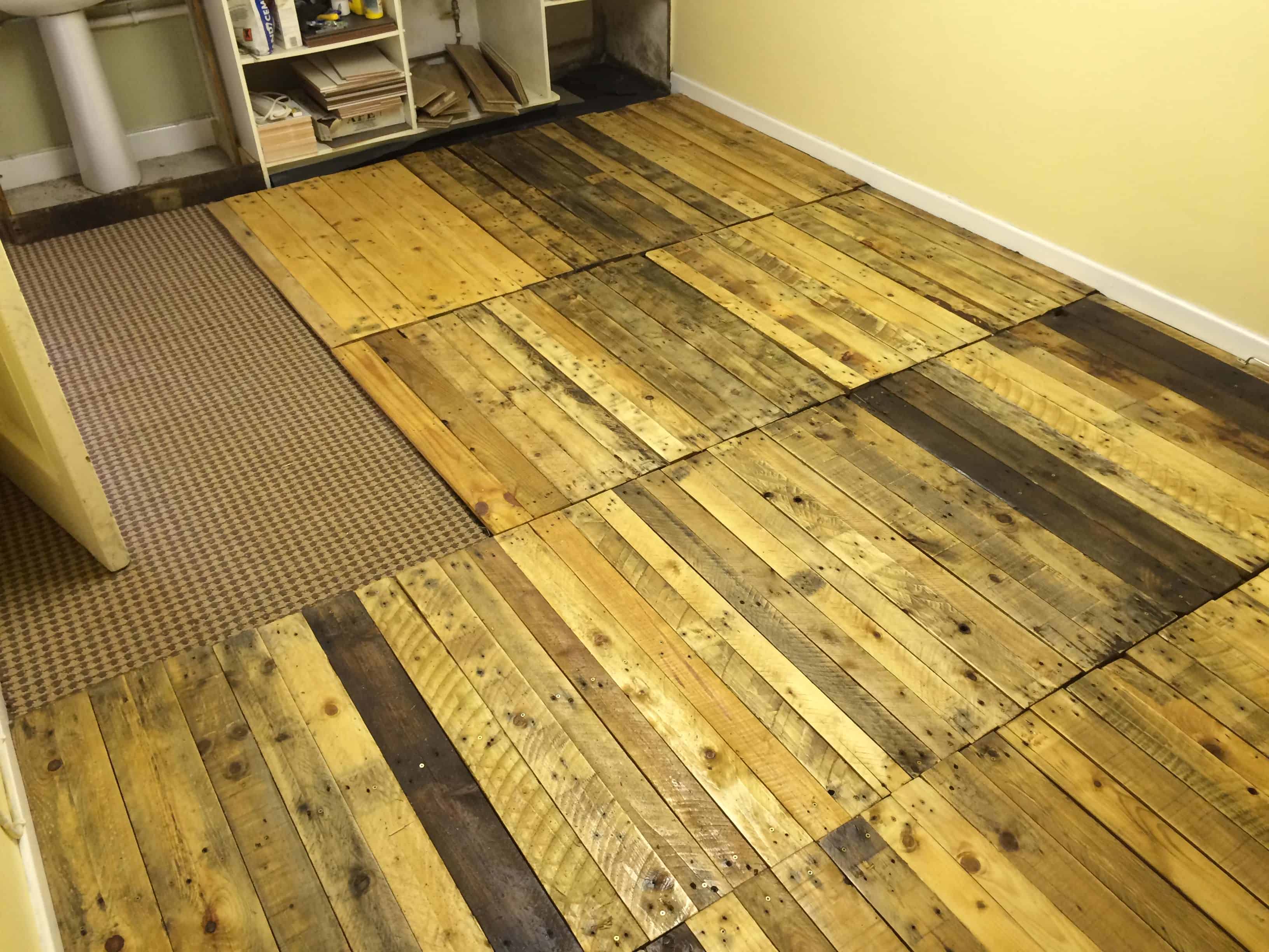 pallet wood floor removable pallet kitchen floor! PZOCGMM
