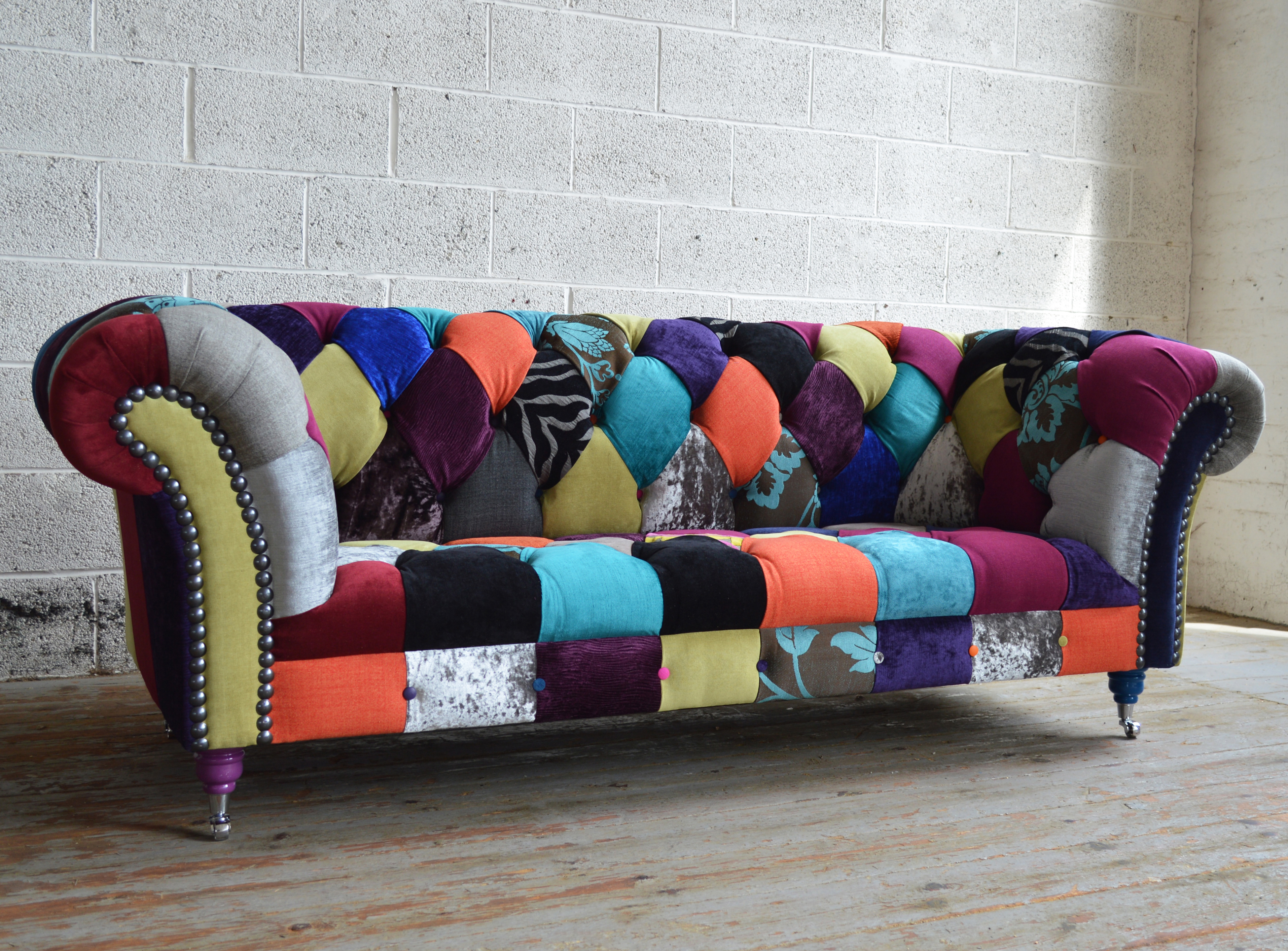 Patchwork Sofa multicoloured walton patchwork chesterfield sofa OPWSLDY