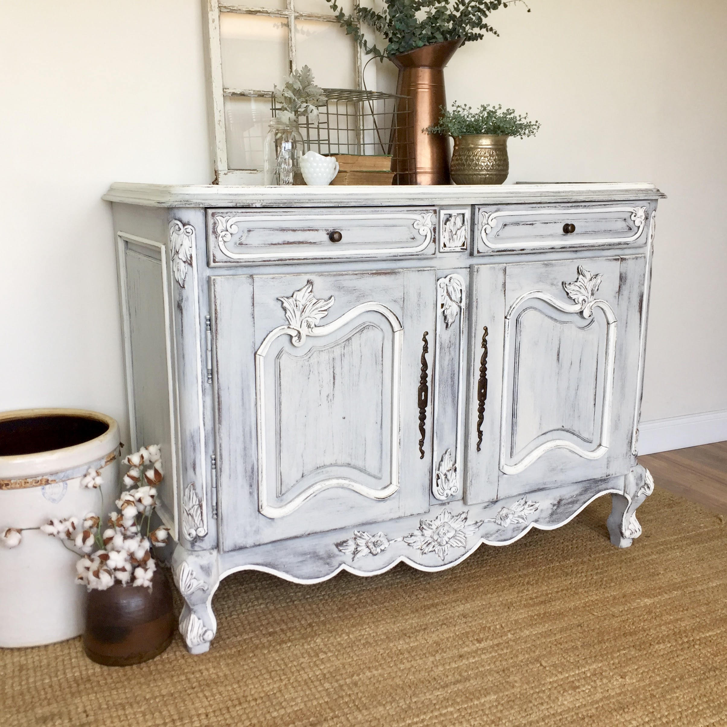Shabby Chic Furniture french country furniture antique sideboard buffet white cabinet louis xv shabby  chic ZROOQLN