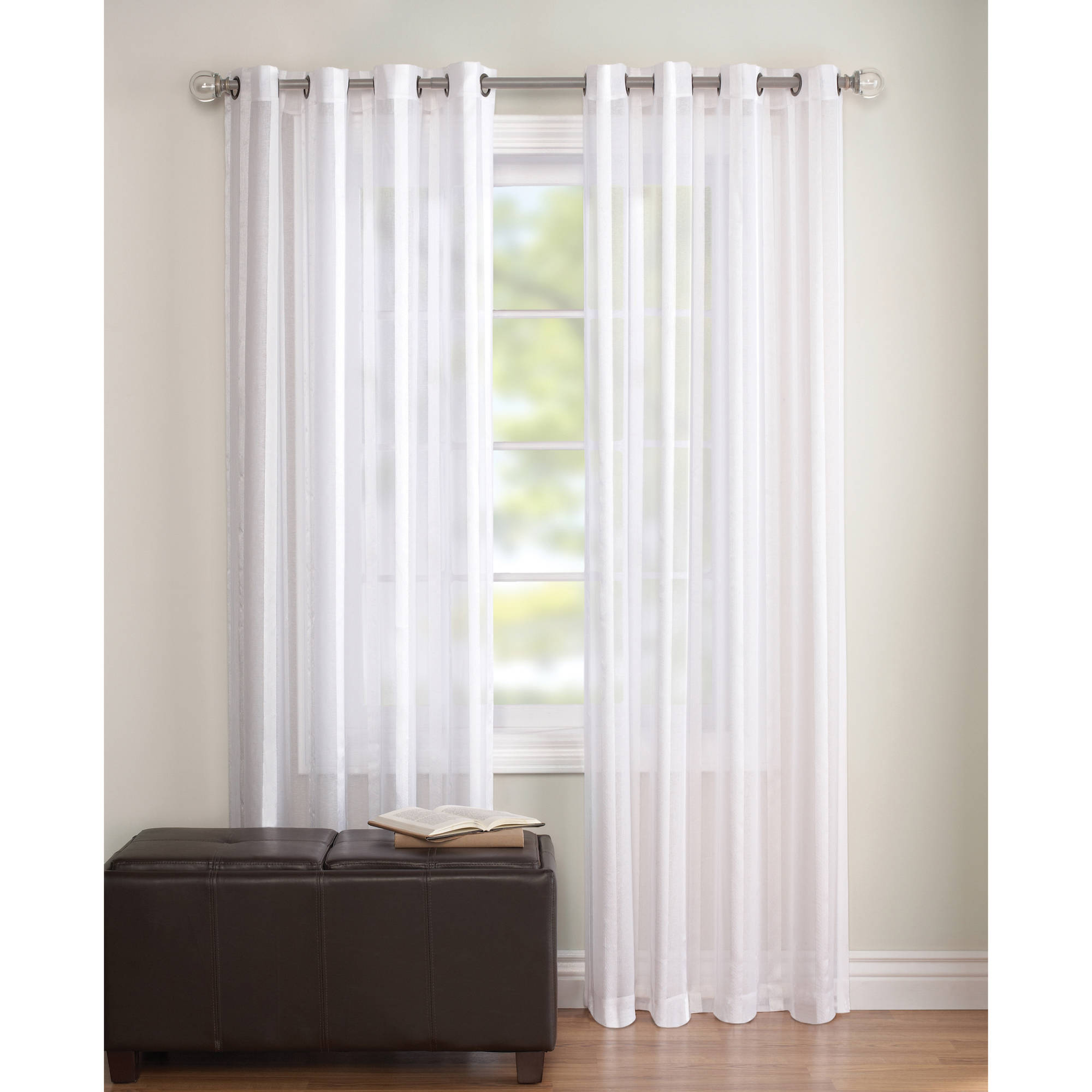 Sheer Curtain better homes and gardens embroidered sheer curtain panel - walmart.com HCXLRUU