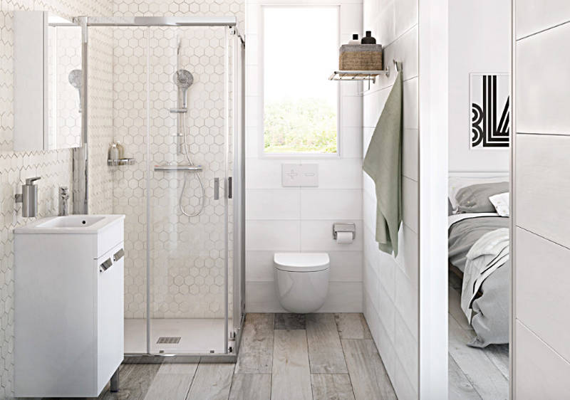 small bathroom design 4. add a seamless glass shower door to your small bathroom FFRKFZY
