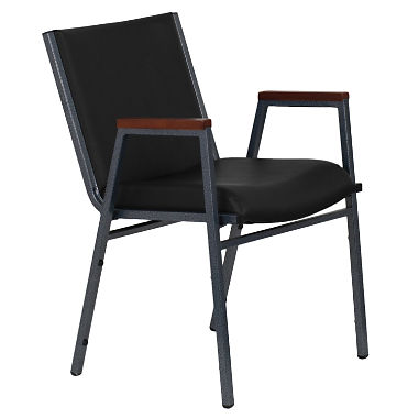 Stacking Chairs hercules padded vinyl stacking chair with arms - black RULCHJL