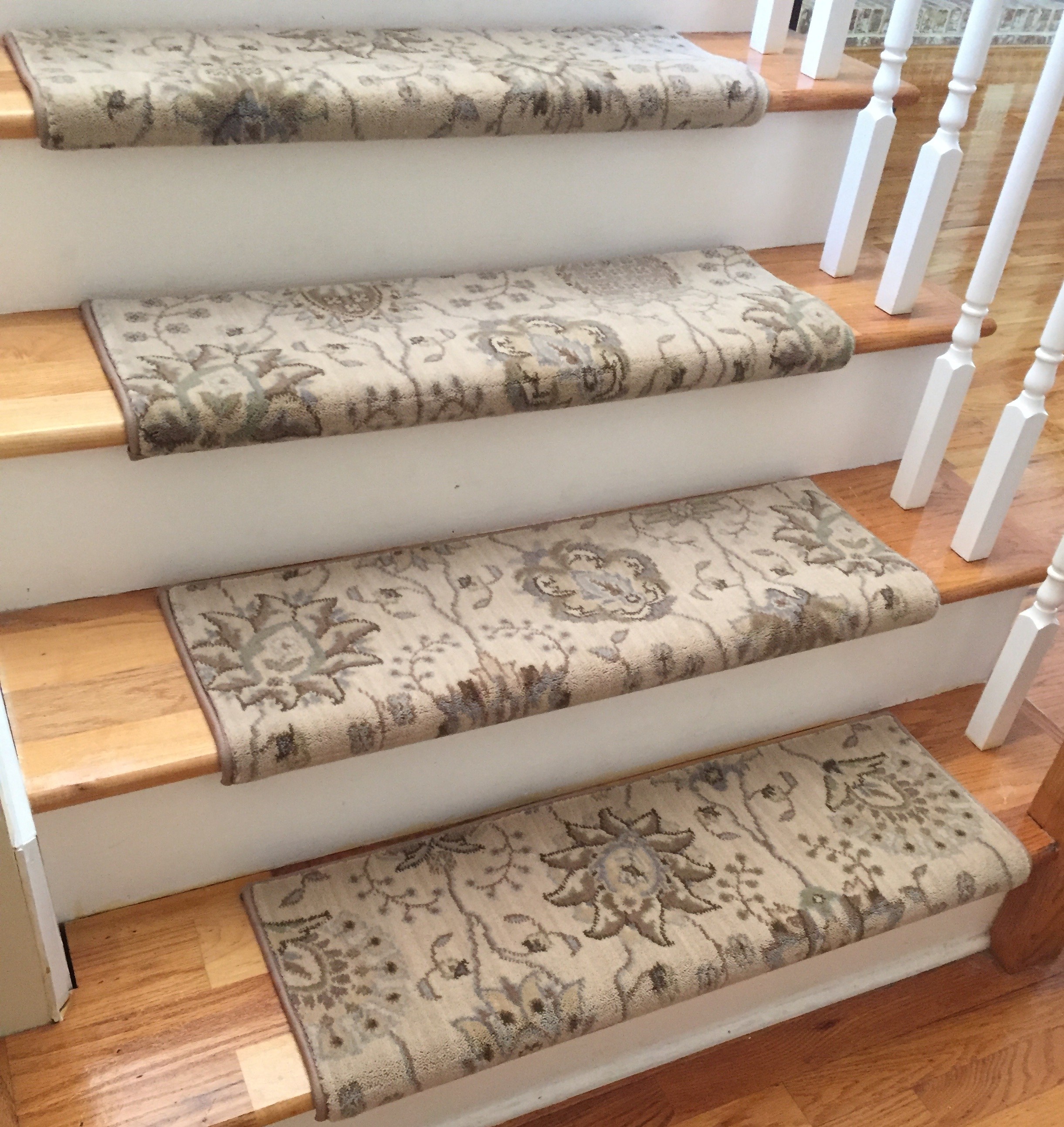 stair carpet satin cream custom wool true bullnose™ carpet stair tread new zealand wool FVARGLE