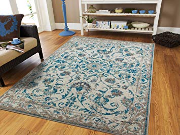 teal area rug amazon.com: traditional vintage area rug distressed rug teal blue gray  beige 8x11 XQJCFRO