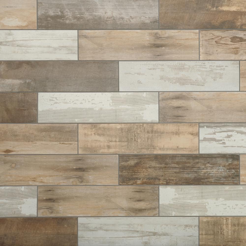 tile flooring marazzi montagna wood vintage chic 6 in. x 24 in. porcelain floor and XCTXTNM