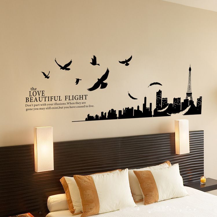 wall decoration theme comely black wall sticker design with fair city theme also alluring modern TOQJSUO
