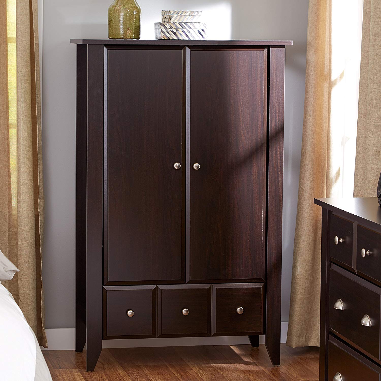 Wardrobe Closet amazon.com: wardrobe closet armoire - modern contemporary dresser cabinet  with drawers for LSJIKDR