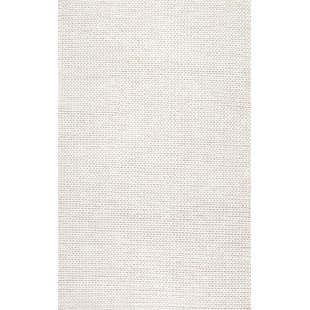 white rugs arviso hand-woven wool white area rug SGDYDOD