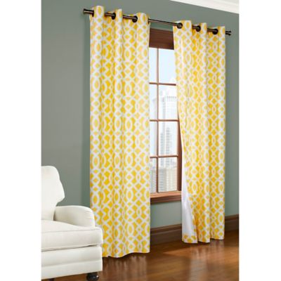 Yellow Curtains commonwealth home fashions trellis 63-inch room-darkening grommet window  curtain panels in yellow QTHJNMX