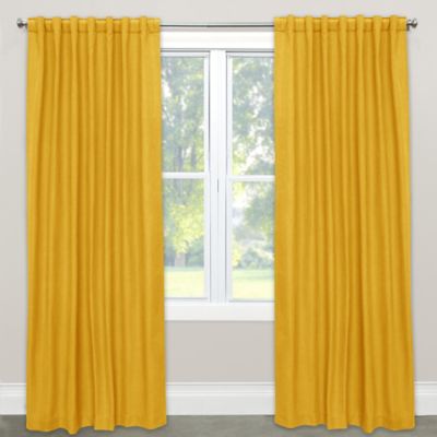 Yellow Curtains skyline furniture solid 63-inch rod pocket room darkening window curtain  panel in WEUUFZO