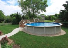 above ground pool landscaping ideas on a budget above ground pool with partial deck and sidewalk. VHRSULF