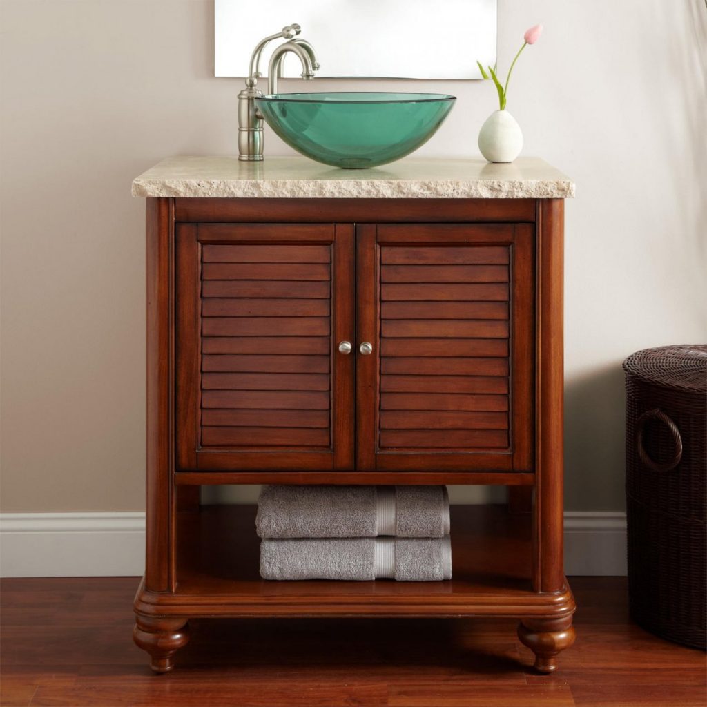 Antique Bathroom Vanity with Vessel Sink goodworksfurniture