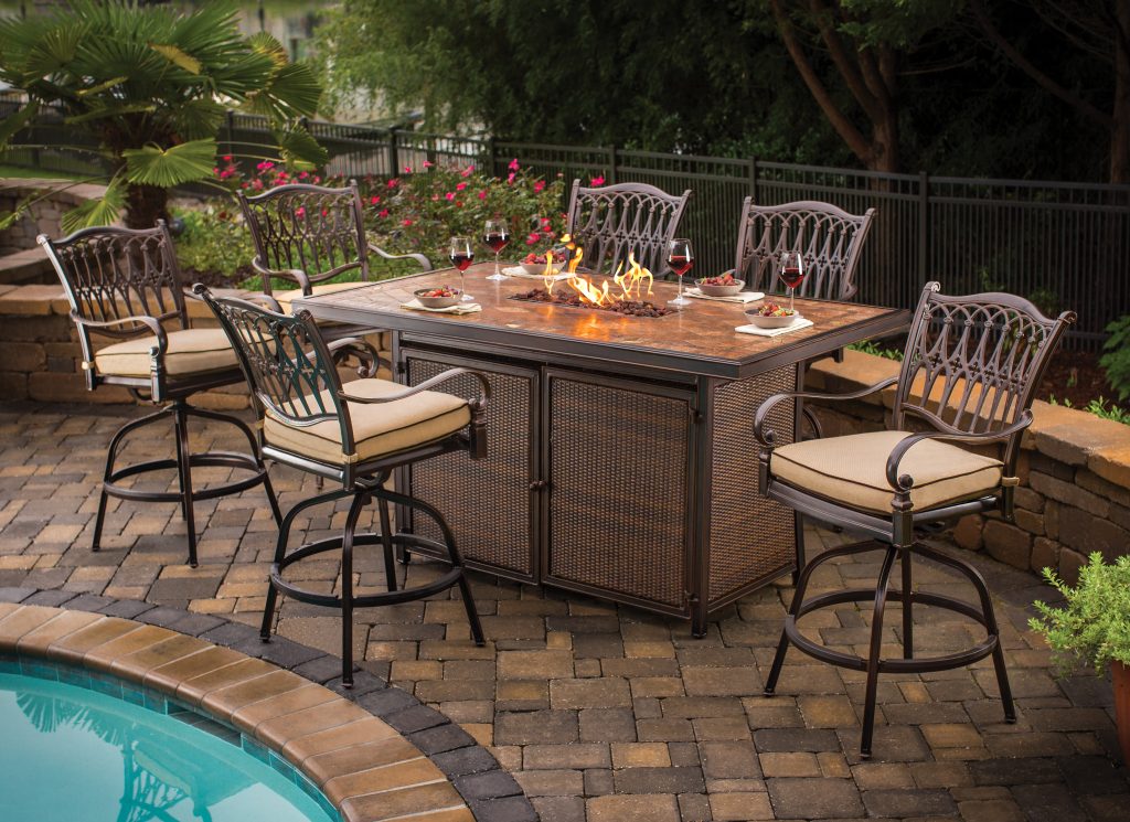 Bar Height Patio Set with Swivel Chairs goodworksfurniture