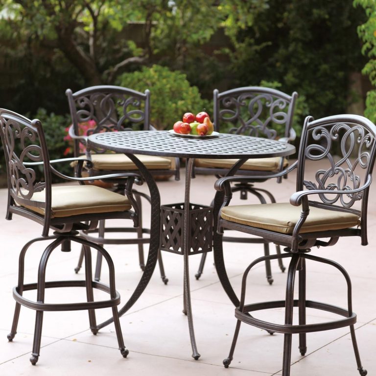 Bar Height Patio Set with Swivel Chairs goodworksfurniture