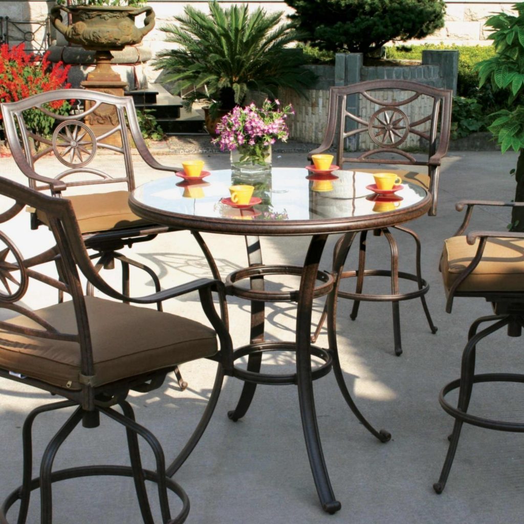 Bar Height Patio Set with Swivel Chairs goodworksfurniture
