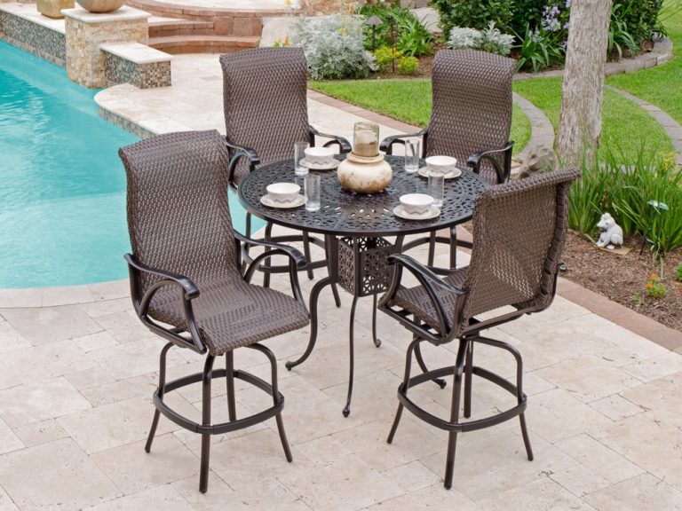 Bar Height Patio Set with Swivel Chairs goodworksfurniture