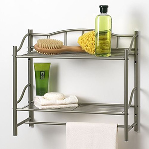 bathroom shelf with towel bar brushed nickel bathroom double wall shelf organizer with towel bar AZOCCEV