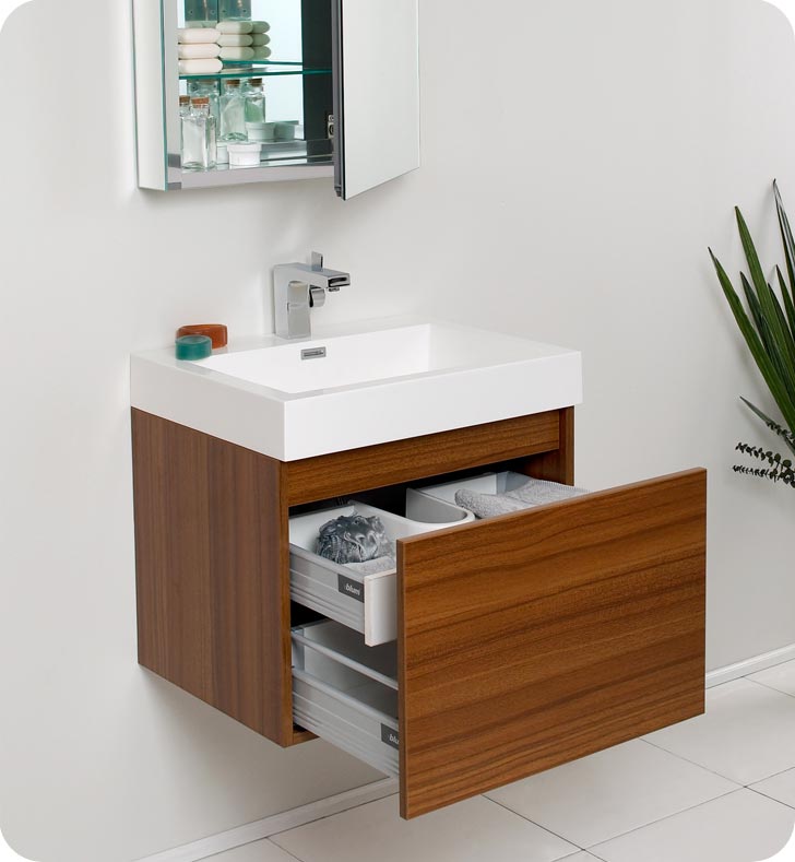 bathroom vanities with matching medicine cabinets ... fresca nano teak modern bathroom vanity w/ medicine cabinet ... RPPISQT