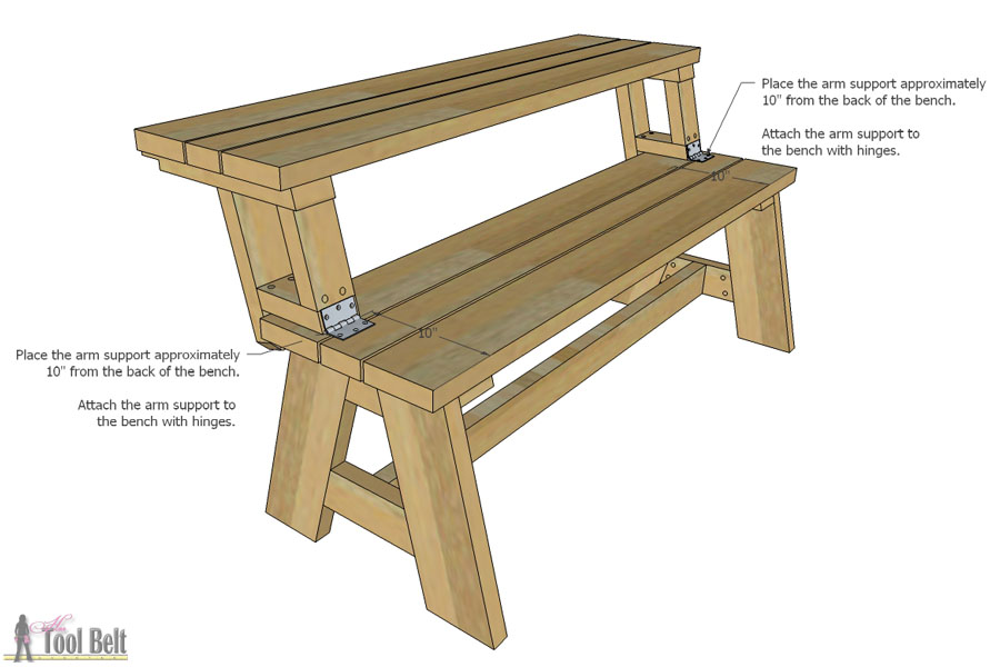 bench that turns into a picnic table plans attach table top to bench YMIEBYC