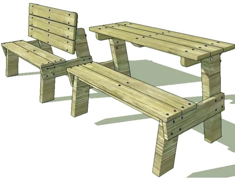 Bench that Turns into a Picnic Table Plans goodworksfurniture
